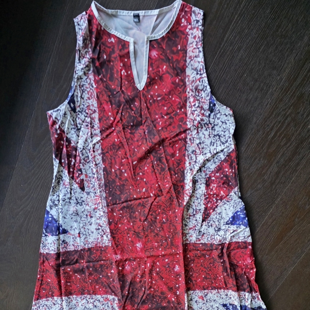British flag v neck shift dress. Size xl.